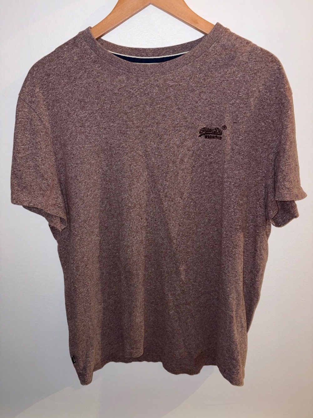 Superdry Men’s Brown Heather Embroidered Logo T-Shirt XXL 100% COTTON